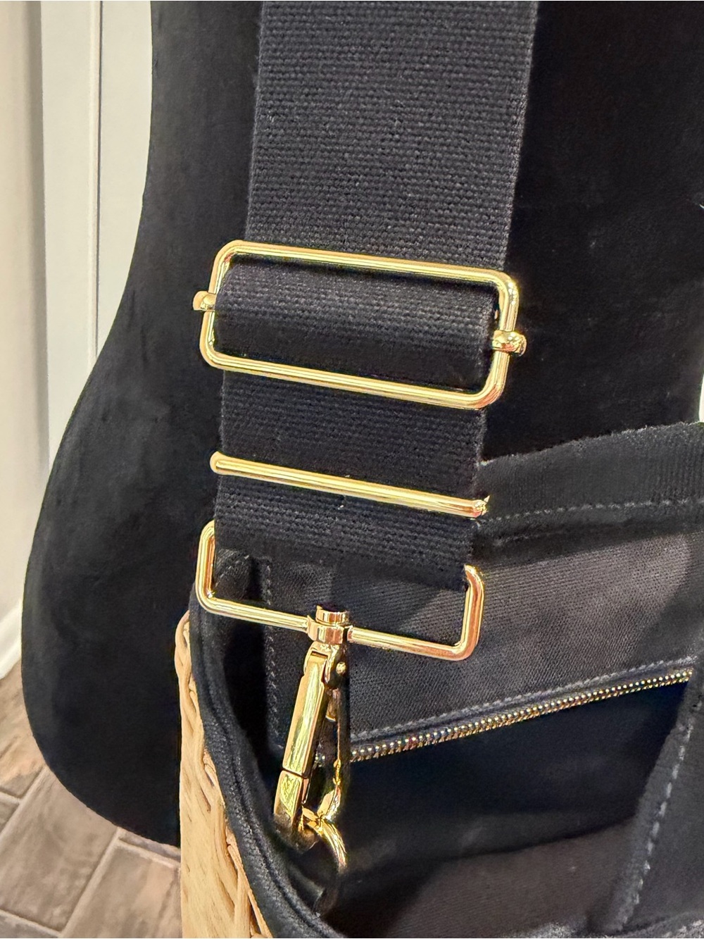 Prada Beige Wicker Tote with Black Leather Trim and Strap - Picture 13 of 13